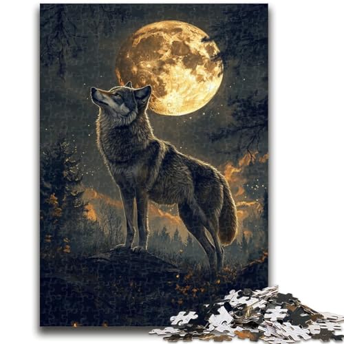Puzzle 1000 Teile für Teenager-Geschenke Wolf unter dem Mond für Kinder ab 14 Jahren, Quizspiel, Spaß für zu Hause, Geburtstagsgeschenk, Reisegeschenke, 50x75cm Puzzle 1000 Teile für Teenager-Geschenke Wolf unter dem Mond für Kinder ab 14 Jahren, Quizspiel, Spaß für zu Hause, Geburtstagsgeschenk, Reisegeschenke, 50x75cm von LYXIANY