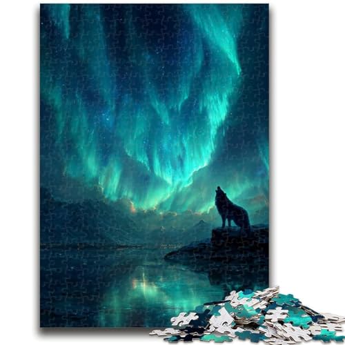 Puzzle 1000 Teile für Teenager-Geschenke Wolf unter der Aurora für Kinder ab 14 Jahren, Quizspiel, Spaß für Aktivitäten zu Hause, Geburtstagsgeschenk, Reisegeschenke, 50x75cm Puzzle 1000 Teile für Teenager-Geschenke Wolf unter der Aurora für Kinder ab 14 Jahren, Quizspiel, Spaß für Aktivitäten zu Hause, Geburtstagsgeschenk, Reisegeschenke, 50x75cm von LYXIANY