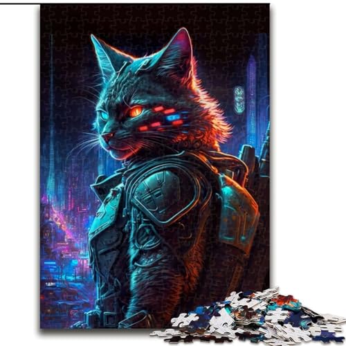 Puzzle 1000 Teile für Teenager Katze Mensch, für 14+ Für Familienspaß & Spieleabend Künstlersammlung, Bildende Kunst (Größe 26x38cm) von LYXIANY