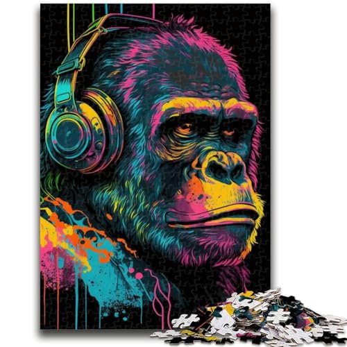 Puzzle 1000 Teile für Teenager Kopfhörer Gorilla Dekomprimierendes intellektuelles Lernspielzeug Tolle Geschenke und Spielzeuge 26x38cm Puzzle 1000 Teile für Teenager Kopfhörer Gorilla Dekomprimierendes intellektuelles Lernspielzeug Tolle Geschenke und Spielzeuge 26x38cm von LYXIANY