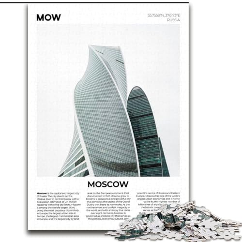 Puzzle 1000 Teile für Teenager Moskau, anspruchsvolles Spiel und Familienspiel, Lernspiel zum Geburtstag, Weihnachten, 50x75cm von LYXIANY