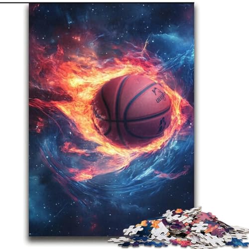 Puzzle 2000 Teile für Erwachsene und Jugendliche, Flammen-Basketball, Lernspielzeug, Familienspiele, Lernspiel zum Geburtstag, Weihnachten, 70x100cm von LYXIANY