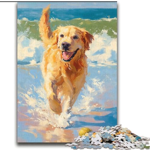 Puzzle 2000 Teile für Erwachsene und Jugendliche, Golden Retriever spielt Tennis, Lernspielzeug, Spaß bei Aktivitäten zu Hause, Geburtstagsgeschenk, Reisegeschenke, 70x100cm von LYXIANY