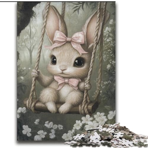 Puzzle 2000 Teile für Erwachsene und Teenager, Baby-Häschen auf der Schaukel, Dekomprimierendes intellektuelles Lernspielzeug, Geburtstagsgeschenk, Geschenke 70x100cm von LYXIANY