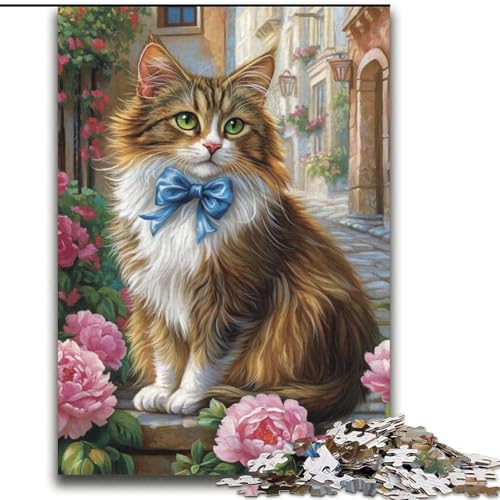 Puzzle 2000 Teile für Jugendliche Blumenkatze für und ab 14 Jahren Mitmachspiel Weihnachtsspiel Geschenke 70x100cm von LYXIANY
