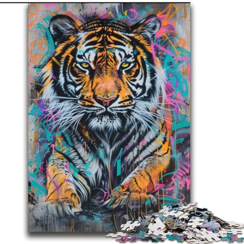 Puzzle 2000 Teile für Teenager, Graffiti-Tiger-Spielzeug, Denkspiel zur Heimdekoration, für Kinder ab 14 Jahren, 70x100cm Puzzle 2000 Teile für Teenager, Graffiti-Tiger-Spielzeug, Denkspiel zur Heimdekoration, für Kinder ab 14 Jahren, 70x100cm von LYXIANY