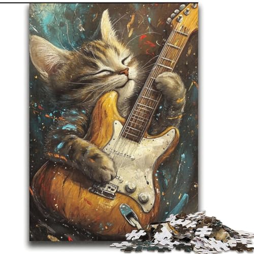 Puzzle 2000 Teile für Teenager, Katze spielt Gitarre, Familienunterhaltungsspielzeug ganze Familie, 70x100cm Puzzle 2000 Teile für Teenager, Katze spielt Gitarre, Familienunterhaltungsspielzeug ganze Familie, 70x100cm von LYXIANY