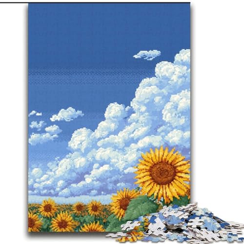 Puzzle 2000 Teile für Teenager, Sonnenblumenfeld, Lernspiele, Heimdekoration, Lernspiel für Geburtstag, Weihnachten, 70x100cm von LYXIANY
