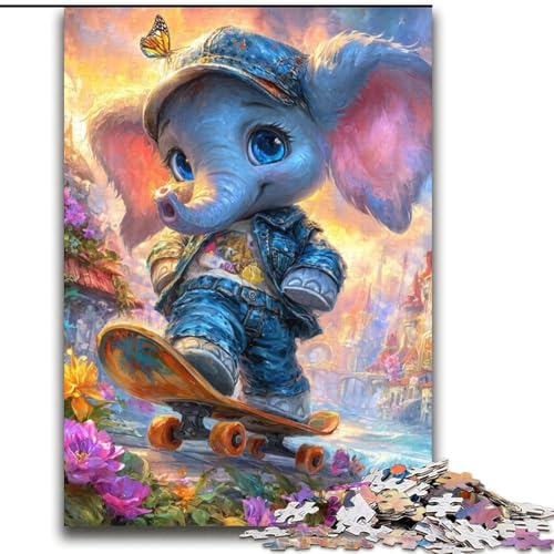 Puzzle 2000 Teile für Teenager-Geschenke Elefant auf Skateboard Lernspiele Heimdekoration Geburtstagsgeschenk, Geschenke für Alter 14+ 70x100cm Puzzle 2000 Teile für Teenager-Geschenke Elefant auf Skateboard Lernspiele Heimdekoration Geburtstagsgeschenk, Geschenke für Alter 14+ 70x100cm von LYXIANY