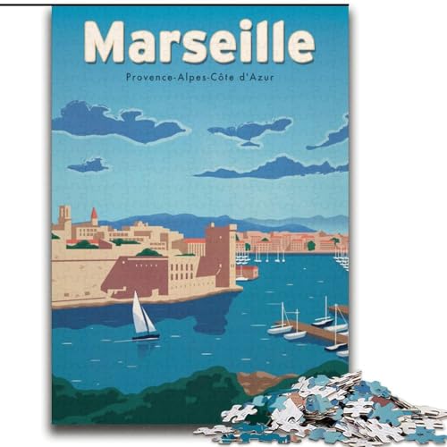 Puzzle 2000 Teile für Teenager Marseille, anspruchsvolles Spiel und Familienspiel, Lernspiel zum Geburtstag, Weihnachten, 70x100cm von LYXIANY
