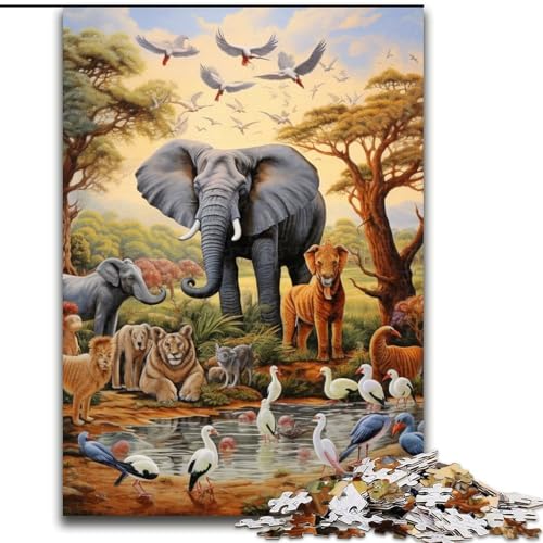Puzzle Afrikanische Tiere, Papppuzzle, 26x38cm, anspruchsvolles Denkspiel, Familienaktivität, Heimdekoration Puzzle Afrikanische Tiere, Papppuzzle, 26x38cm, anspruchsvolles Denkspiel, Familienaktivität, Heimdekoration von LYXIANY