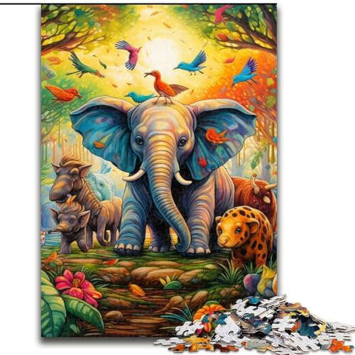 Puzzle Art Elefant Holzpuzzle 50x75cm Anspruchsvolles Denkspiel, Familienaktivität, Heimdekoration Puzzle Art Elefant Holzpuzzle 50x75cm Anspruchsvolles Denkspiel, Familienaktivität, Heimdekoration von LYXIANY