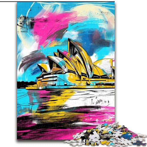 Puzzle Art Sydney Opera House, Holzpuzzle für Erwachsene, Größe 50x75cm, Eltern, Partner, Freunde – ab 14 Jahren von LYXIANY