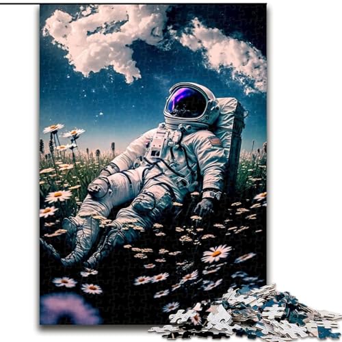 Puzzle Astronaut und Blume, Holzpuzzle für Erwachsene, Größe 50x75cm, Eltern, Partner, Freunde – ab 14 Jahren Puzzle Astronaut und Blume, Holzpuzzle für Erwachsene, Größe 50x75cm, Eltern, Partner, Freunde – ab 14 Jahren von LYXIANY