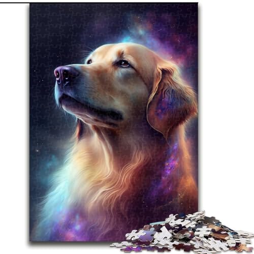 Puzzle Galaxy Golden Retriever, Holzpuzzle für Erwachsene, Größe 50x75cm, Eltern, Partner, Freunde – ab 14 Jahren von LYXIANY