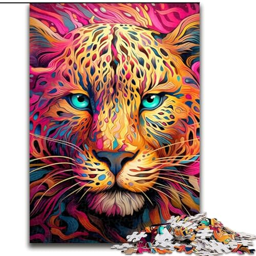 Puzzle Gelb-Rosa Leoparden-Puzzle aus Pappe, 26x38cm, anspruchsvolles Denkspiel, Familienaktivität, Heimdekoration Puzzle Gelb-Rosa Leoparden-Puzzle aus Pappe, 26x38cm, anspruchsvolles Denkspiel, Familienaktivität, Heimdekoration von LYXIANY