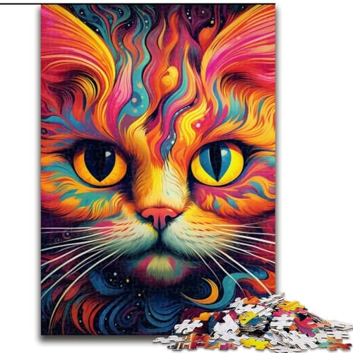 Puzzle Gelbe Katze, Holzpuzzle, 50x75cm, anspruchsvolles Denkspiel, Familienaktivität, Heimdekoration Puzzle Gelbe Katze, Holzpuzzle, 50x75cm, anspruchsvolles Denkspiel, Familienaktivität, Heimdekoration von LYXIANY