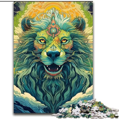 Puzzle Grüner Wolf, Holzpuzzle für Erwachsene, Größe 50x75cm, Eltern, Partner, Freunde – ab 14 Jahren Puzzle Grüner Wolf, Holzpuzzle für Erwachsene, Größe 50x75cm, Eltern, Partner, Freunde – ab 14 Jahren von LYXIANY