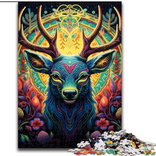 Puzzle Hirsch Psychedelische Kunst Holzpuzzle 50x75cm Anspruchsvolles Denkspiel, Familienaktivität, Wohndekor Puzzle Hirsch Psychedelische Kunst Holzpuzzle 50x75cm Anspruchsvolles Denkspiel, Familienaktivität, Wohndekor von LYXIANY