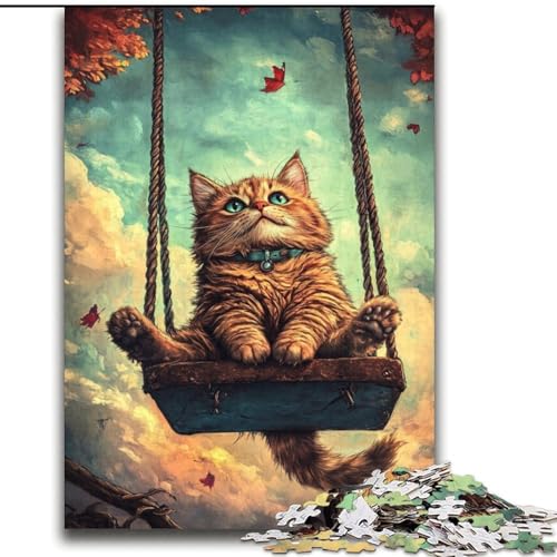 Puzzle Katze auf Einer Schaukel, 2000 Teile, für Teenager, lustige Spiele für die ganze Familie, Aktivitäten für zu Hause, Geburtstagsgeschenk, Reisegeschenk (70x100cm) von LYXIANY