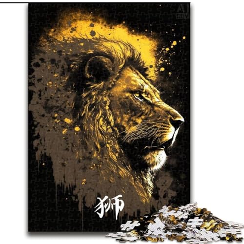 Puzzle Löwe, Holzpuzzle für Erwachsene, Größe 50x75cm, Eltern, Partner, Freunde – ab 14 Jahren von LYXIANY