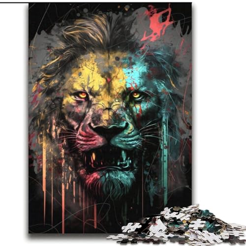 Puzzle Löwen malen für Erwachsene und Jugendliche, 2000 Teile, pädagogisches Spielzeug zum Stressabbau, ganze Familie (70x100cm) von LYXIANY