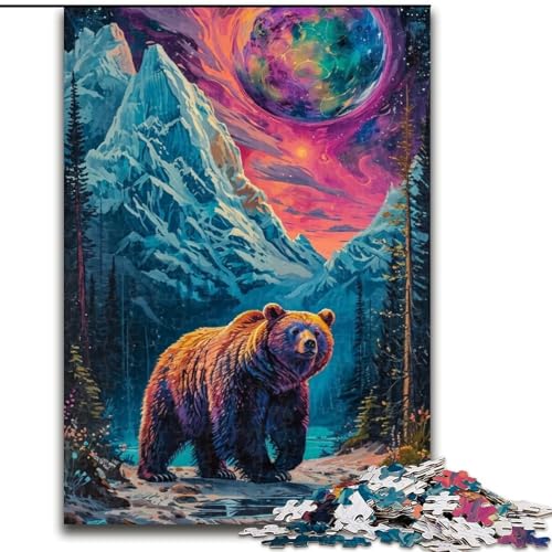 Puzzle Psychedelischer Bär in den Bergen, Holzpuzzle für Erwachsene, Größe 50x75cm, Eltern, Partner, Freunde – ab 14 Jahren Puzzle Psychedelischer Bär in den Bergen, Holzpuzzle für Erwachsene, Größe 50x75cm, Eltern, Partner, Freunde – ab 14 Jahren von LYXIANY