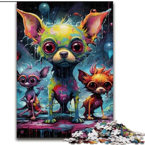 Puzzle Psychedelischer Chihuahua, Holzpuzzle, 50x75cm, anspruchsvolles Denkspiel, Familienaktivität, Heimdekoration Puzzle Psychedelischer Chihuahua, Holzpuzzle, 50x75cm, anspruchsvolles Denkspiel, Familienaktivität, Heimdekoration von LYXIANY