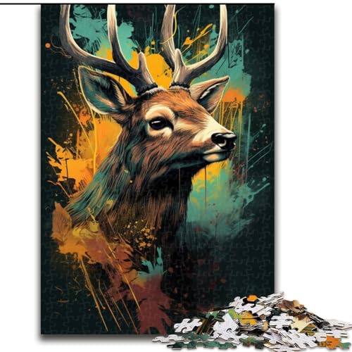 Puzzle Psychedelischer Hirsch, Holzpuzzle für Erwachsene, Größe 50x75cm, Eltern, Partner, Freunde – ab 14 Jahren Puzzle Psychedelischer Hirsch, Holzpuzzle für Erwachsene, Größe 50x75cm, Eltern, Partner, Freunde – ab 14 Jahren von LYXIANY