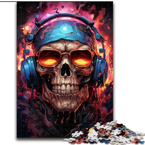 Puzzle Skelett mit Kopfhörern, Holzpuzzle für Erwachsene, Größe 50x75cm, Eltern, Partner, Freunde – ab 14 Jahren Puzzle Skelett mit Kopfhörern, Holzpuzzle für Erwachsene, Größe 50x75cm, Eltern, Partner, Freunde – ab 14 Jahren von LYXIANY