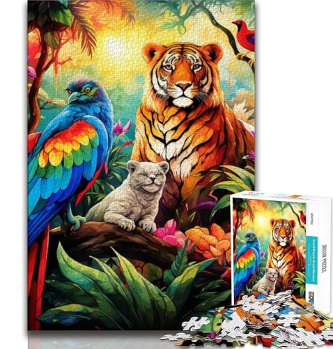 Puzzle Tierwelt mit 1000 Teilen für Teenager, Denkspiel, Wanddekoration, einzigartige Geburtstags (38x26cm) von LYXIANY