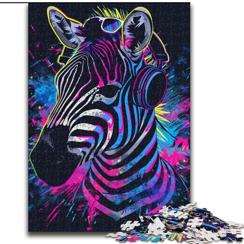 Puzzle Zebra mit Kopfhörern, Holzpuzzle für Erwachsene, Größe 50x75cm, Eltern, Partner, Freunde – ab 14 Jahren Puzzle Zebra mit Kopfhörern, Holzpuzzle für Erwachsene, Größe 50x75cm, Eltern, Partner, Freunde – ab 14 Jahren von LYXIANY