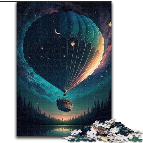 Puzzle für 1000 Teile, Ballon im Weltraum, Holzpuzzle für Erwachsene, Größe 50x75cm, anspruchsvolles Denkspiel – entspannendes Spielzeug für Teenager von LYXIANY