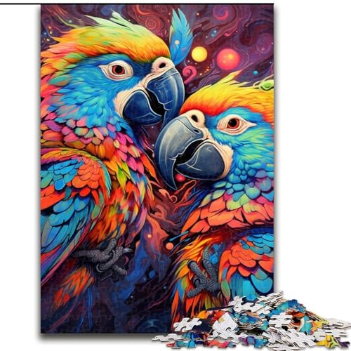Puzzle für 1000 Teile, Bunter Papagei, 1000-teiliges Puzzle für Erwachsene, bunt, lustig, herausfordernd und knifflig, 26x38cm von LYXIANY
