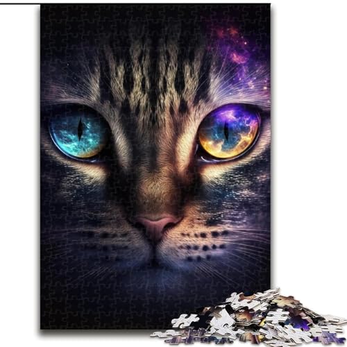 Puzzle für 1000 Teile, Galaxy Art Cat, Holzpuzzle für Erwachsene, Größe 50x75cm, anspruchsvolles Denkspiel – entspannendes Spielzeug für Teenager von LYXIANY