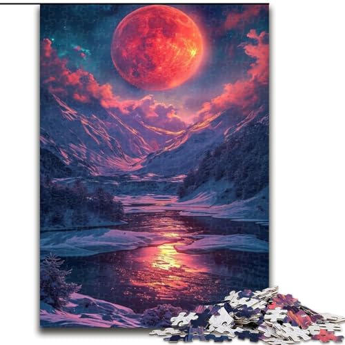 Puzzle für 1000 Teile, Neon-Winternatur, Holzpuzzle für Erwachsene, Größe 50x75cm, anspruchsvolles Denkspiel – entspannendes Spielzeug für Teenager von LYXIANY