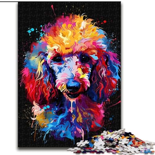 Puzzle für 1000 Teile, Pudel DJ Neon, Holzpuzzle für Erwachsene, Größe 50x75cm, anspruchsvolles Denkspiel – entspannendes Spielzeug für Teenager von LYXIANY