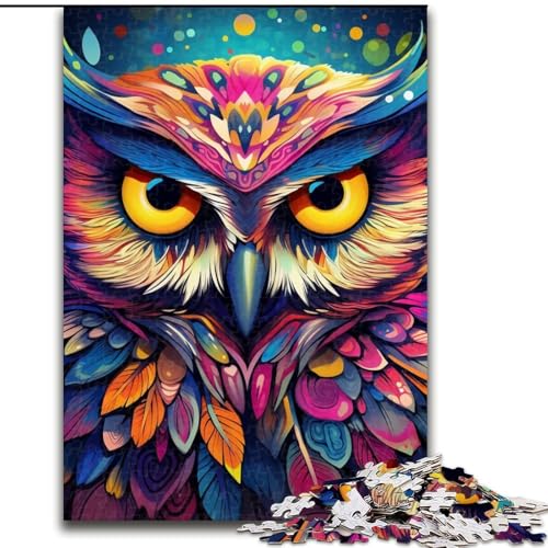 Puzzle für 1000 Teile, farbenfrohe Kunsteule, 1000-teiliges Puzzle für Erwachsene, farbenfroh, lustig, herausfordernd und knifflig, 26x38cm Puzzle für 1000 Teile, farbenfrohe Kunsteule, 1000-teiliges Puzzle für Erwachsene, farbenfroh, lustig, herausfordernd und knifflig, 26x38cm von LYXIANY