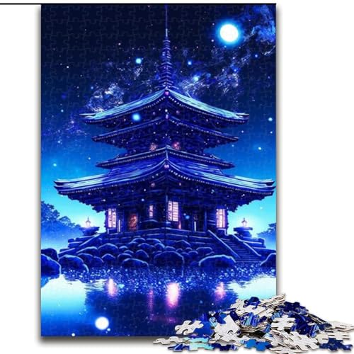 Puzzle für 1000 Teile Kosmischer japanischer Tempel, Holzpuzzle, Größe 50x75cm, Familie und Freunde, geeignet für Kinder ab 14 Jahren von LYXIANY