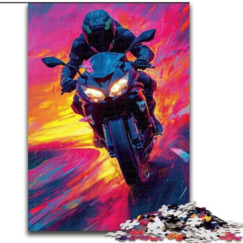 Puzzle für 1000 Teile Psychedelic Art Cat aus Holz, Puzzle für Erwachsene, Größe 50x75cm, anspruchsvolles Denkspiel – entspannendes Spielzeug für Teenager von LYXIANY