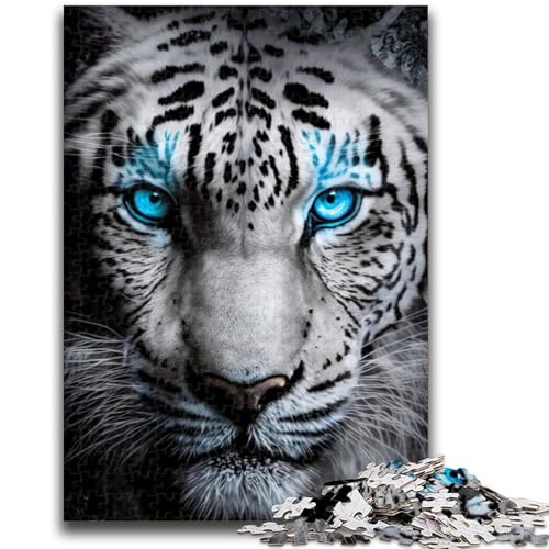 Puzzle für Erwachsene, 1000 Blaue Augen, weißer Tiger, Lernspiel, Herausforderung, Spielzeug, Wanddekoration, einzigartige Geburtstags, 38x26cm Puzzle für Erwachsene, 1000 Blaue Augen, weißer Tiger, Lernspiel, Herausforderung, Spielzeug, Wanddekoration, einzigartige Geburtstags, 38x26cm von LYXIANY