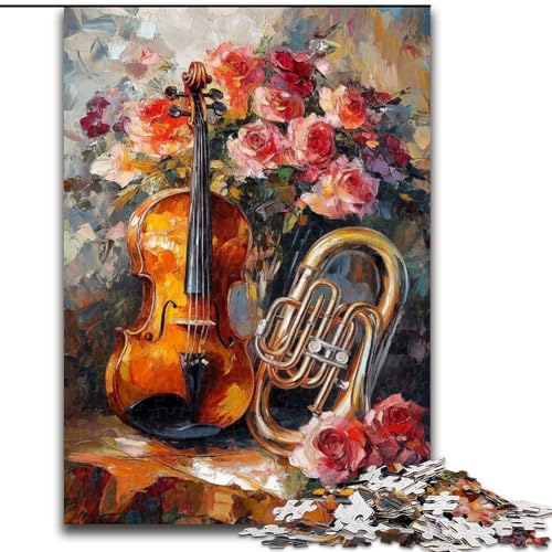 Puzzle für Erwachsene, 1000 Blumen, Violine, aus Holz, für Teenager ab 14 Jahren, Heimdekoration, Größe 50x75cm, DIY-Kunstdekor Puzzle für Erwachsene, 1000 Blumen, Violine, aus Holz, für Teenager ab 14 Jahren, Heimdekoration, Größe 50x75cm, DIY-Kunstdekor von LYXIANY