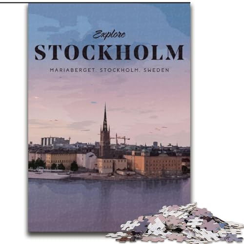 Puzzle für Erwachsene, 1000 Puzzles, Besuchen Sie Stockholm, Lernspiele, Heimdekoration, ganze Familie, 50x75cm von LYXIANY