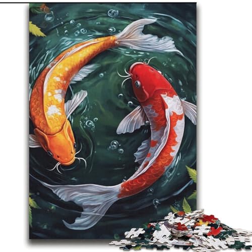 Puzzle für Erwachsene, 1000 Puzzles, Koi, Lernspiele, Heimdekoration, Lernspiel für Geburtstag, Weihnachten, 38x52cm von LYXIANY