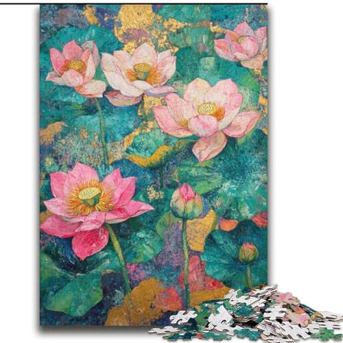 Puzzle für Erwachsene, 1000 Puzzles, Lotus-Kunst, Lernspiele, Heimdekoration, ganze Familie, 38x52cm von LYXIANY