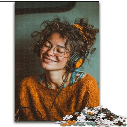 Puzzle für Erwachsene, 1000 Puzzles, Mädchen hört Musik, Lernspiele, Heimdekoration, Lernspiel für Geburtstag, Weihnachten, 38x26cm Puzzle für Erwachsene, 1000 Puzzles, Mädchen hört Musik, Lernspiele, Heimdekoration, Lernspiel für Geburtstag, Weihnachten, 38x26cm von LYXIANY