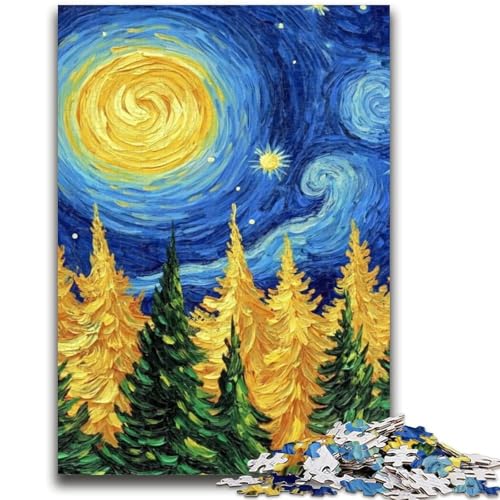 Puzzle für Erwachsene, 1000 Puzzles, Nachthimmel-Wald, für 14+, einzigartiges Herausforderungsspiel, Familienspiele, Weihnachts- und Geburtstagsgeschenke, 50x75cm von LYXIANY