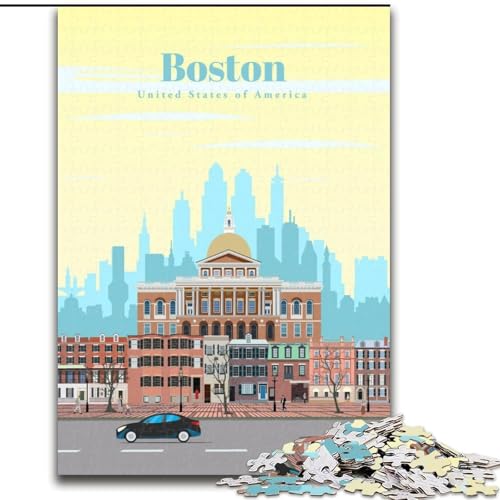 Puzzle für Erwachsene, 1000 Puzzles, Reise nach Boston, anspruchsvolles Spiel und Familienspiel mit passendem Poster und Quizblatt, 50x75cm Puzzle für Erwachsene, 1000 Puzzles, Reise nach Boston, anspruchsvolles Spiel und Familienspiel mit passendem Poster und Quizblatt, 50x75cm von LYXIANY