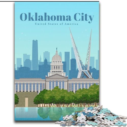 Puzzle für Erwachsene, 1000 Puzzles, Reise nach Oklahoma City, anspruchsvolles Spiel und Familienspiel mit passendem Poster und Quizblatt, 50x75cm Puzzle für Erwachsene, 1000 Puzzles, Reise nach Oklahoma City, anspruchsvolles Spiel und Familienspiel mit passendem Poster und Quizblatt, 50x75cm von LYXIANY