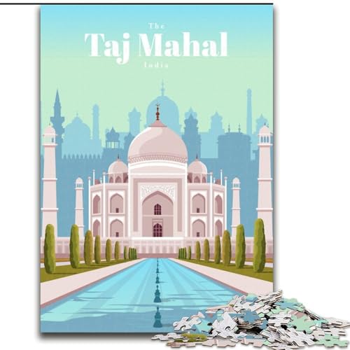 Puzzle für Erwachsene, 1000 Puzzles, Reise zum Taj Mahal, anspruchsvolles Spiel und Familienspiel, ganze Familie (26x38cm),1000 Teile von LYXIANY